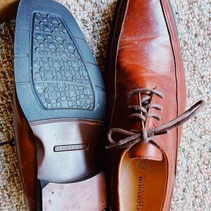 Florsheim Mens Leather Positino Bike Toe Oxford Dress Shoes 10-D Brown